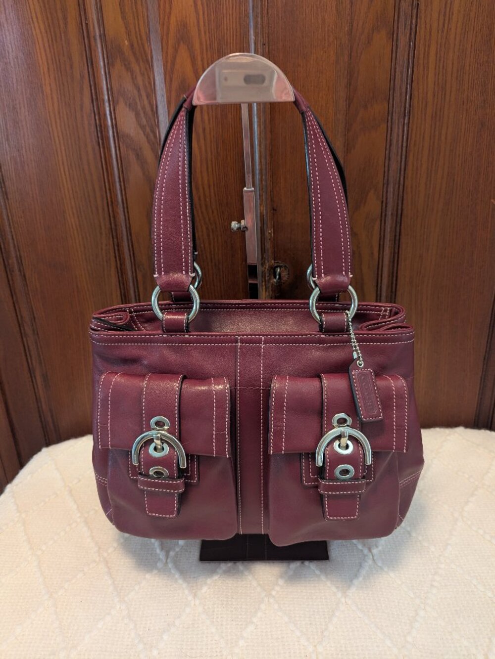 Coach BURGUNDY RED SOHO POCKET SATCHEL